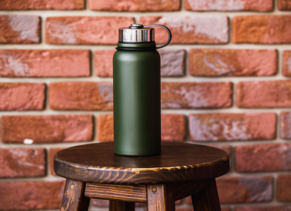 green and tightly sealed coffee thermos